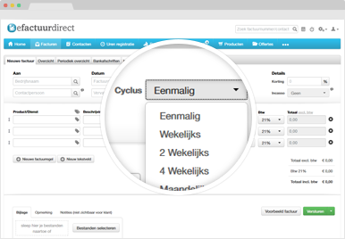 Nieuwe factuur periodiek