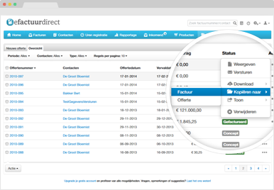 offerte naar factuur