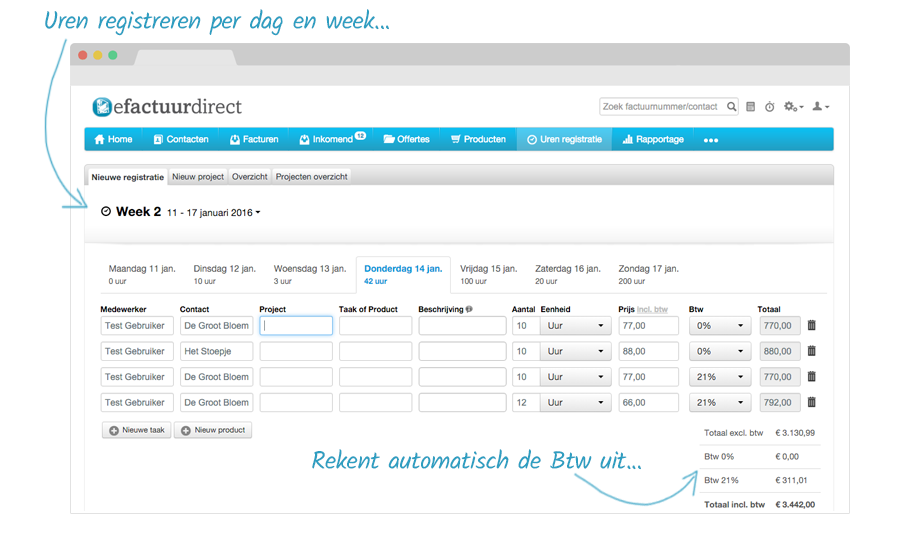 Uren registratie